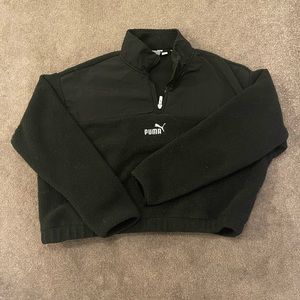 Women’s cropped Puma sherpa quarter zip jacket